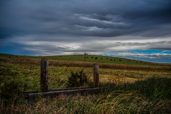Storm on hillside