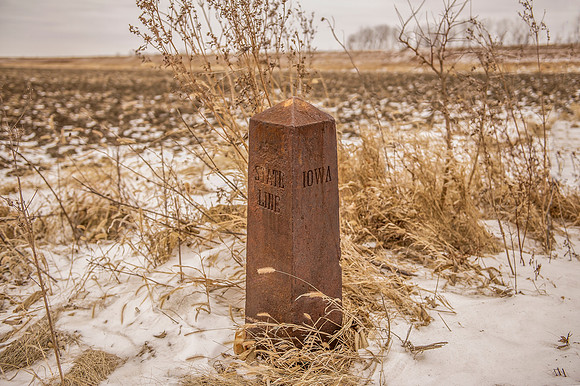 Iowa State Line Marker