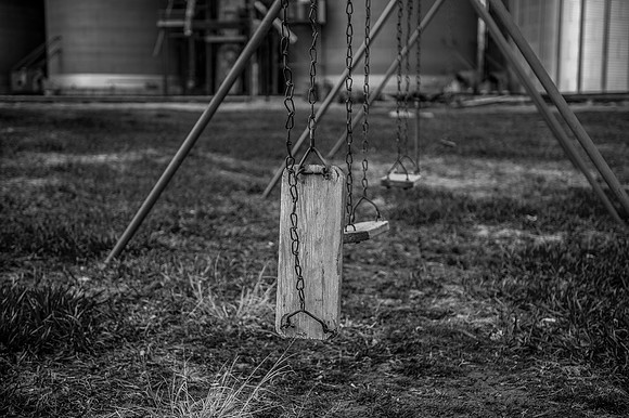 Old Wooden Seat Swing Set in Dixon Nebraska