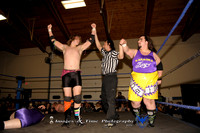 Match 2_"The Karaoke King” Purple & Dalton Lee Roth defeated “The Greece Pit” L-Ray & Joey Daniels w/ “Manager Supreme” Axel Greece